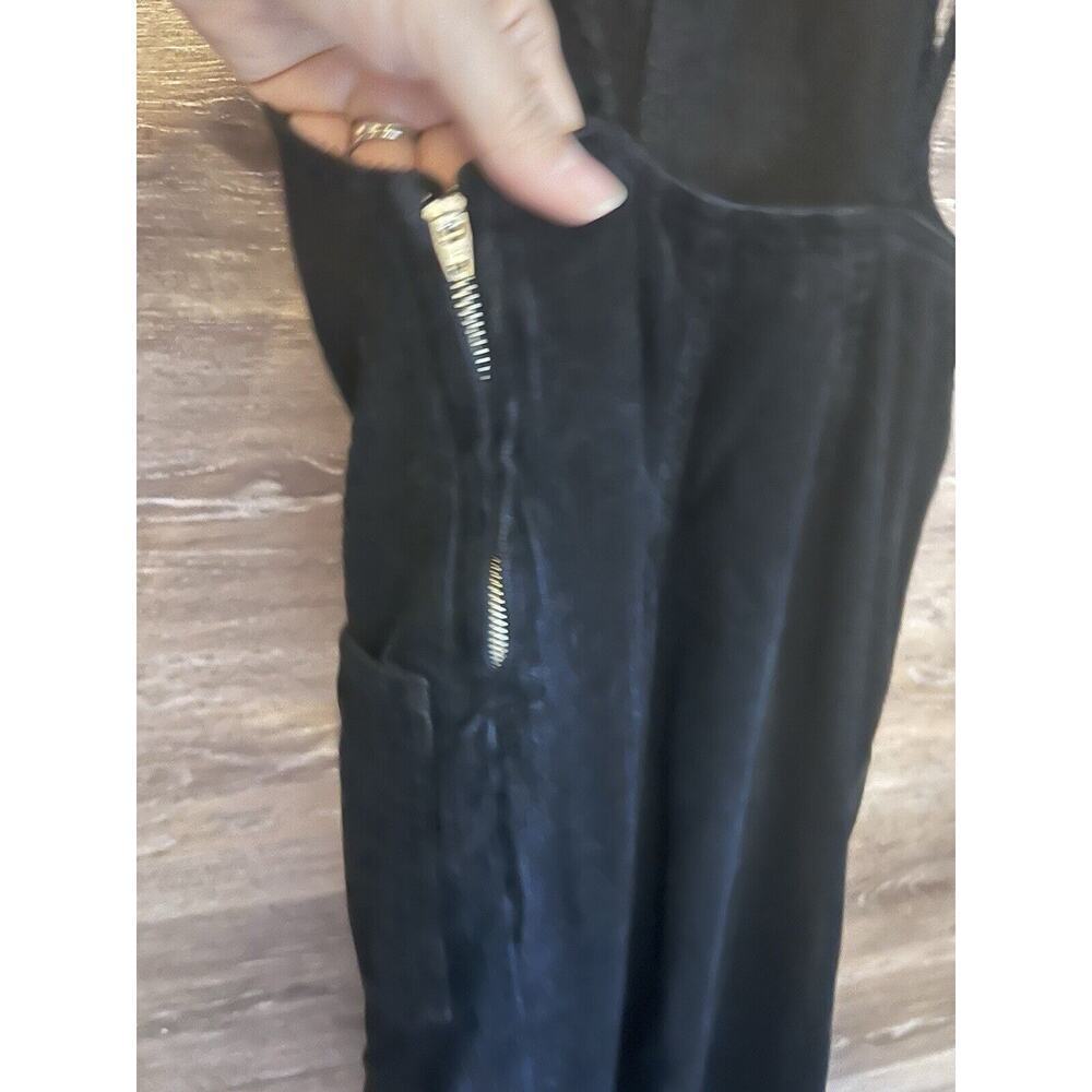 BDG Urban Outfitters Black Corduroy Tie Shoulder Overall Jumpsuit XS Cropped - Picture 7 of 8